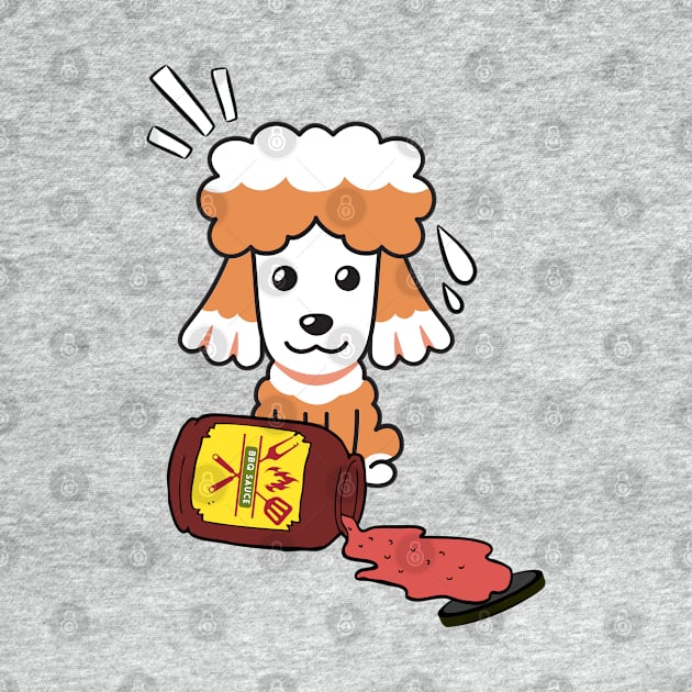 Funny Poodle Spills a jar of BBQ Sauce by Pet Station